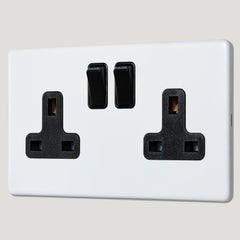 Plank Hardware Electric PARKER Paintable Double Plug Socket - Black