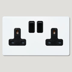 Plank Hardware Electric PARKER Paintable Double Plug Socket - Black