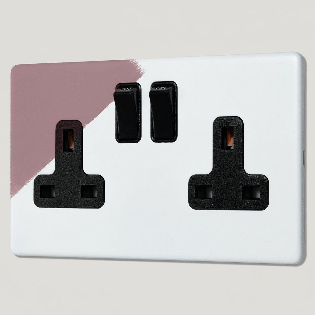 Plank Hardware Electric PARKER Paintable Double Plug Socket - Black