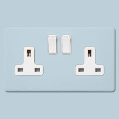 Plank Hardware Electric PARKER Paintable Double Plug Socket - White