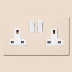 Plank Hardware Electric PARKER Paintable Double Plug Socket - White