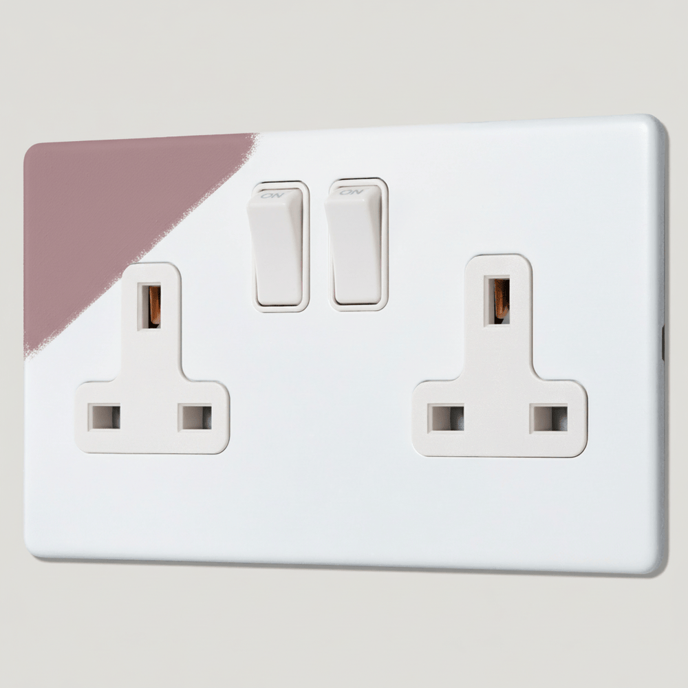 PARKER Paintable Double Plug Socket - White