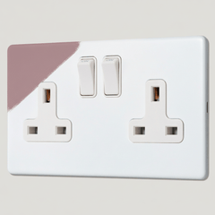 Plank Hardware Electric PARKER Paintable Double Plug Socket - White