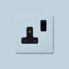 Plank Hardware Electric PARKER Paintable Single Plug Socket - Black