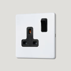 Plank Hardware Electric PARKER Paintable Single Plug Socket - Black