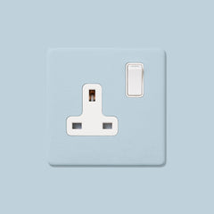 Plank Hardware Electric PARKER Paintable Single Plug Socket - White