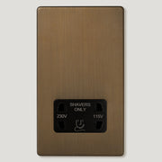 Plank Hardware Electric Shaver Socket - Antique Brass