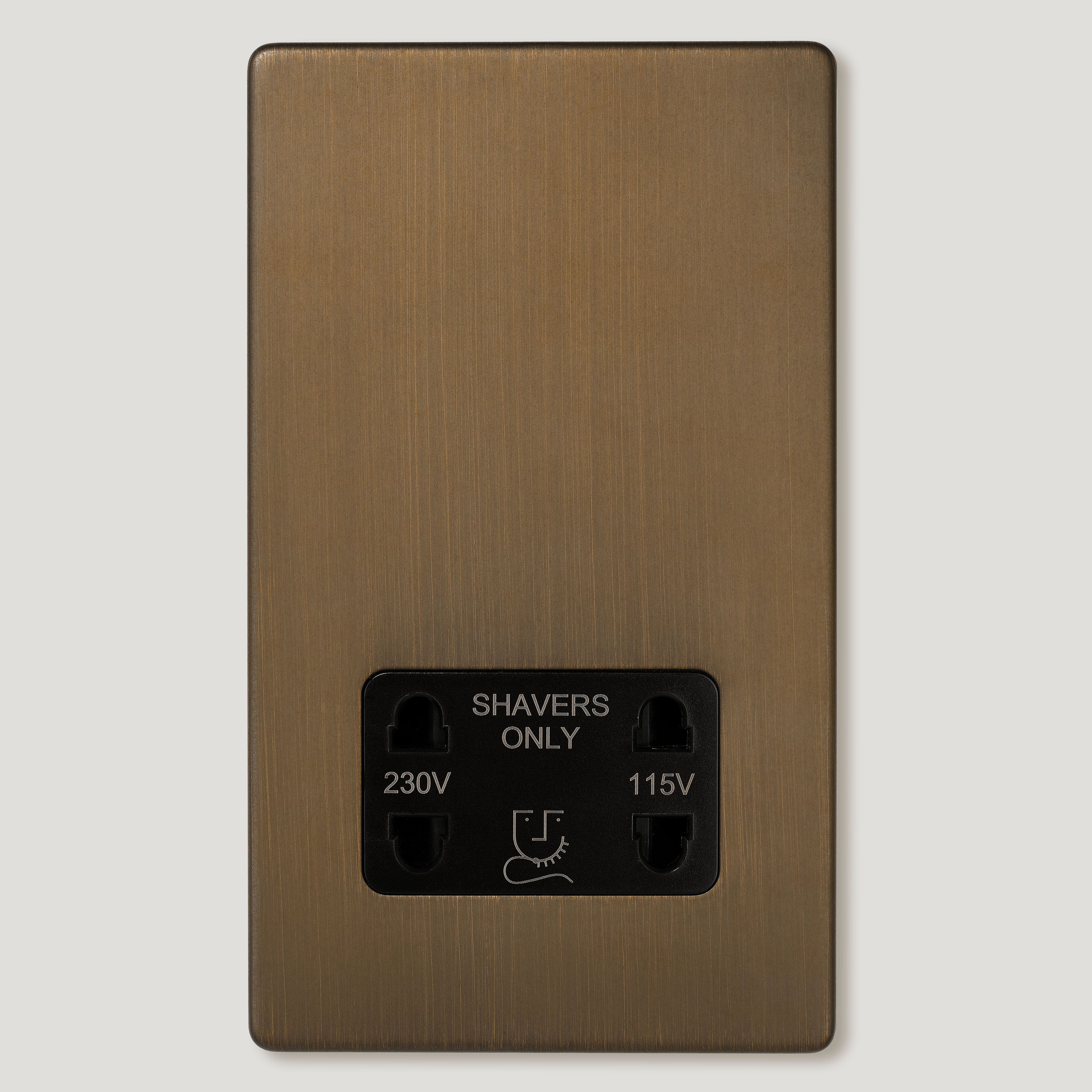 Plank Hardware Electric Shaver Socket - Antique Brass