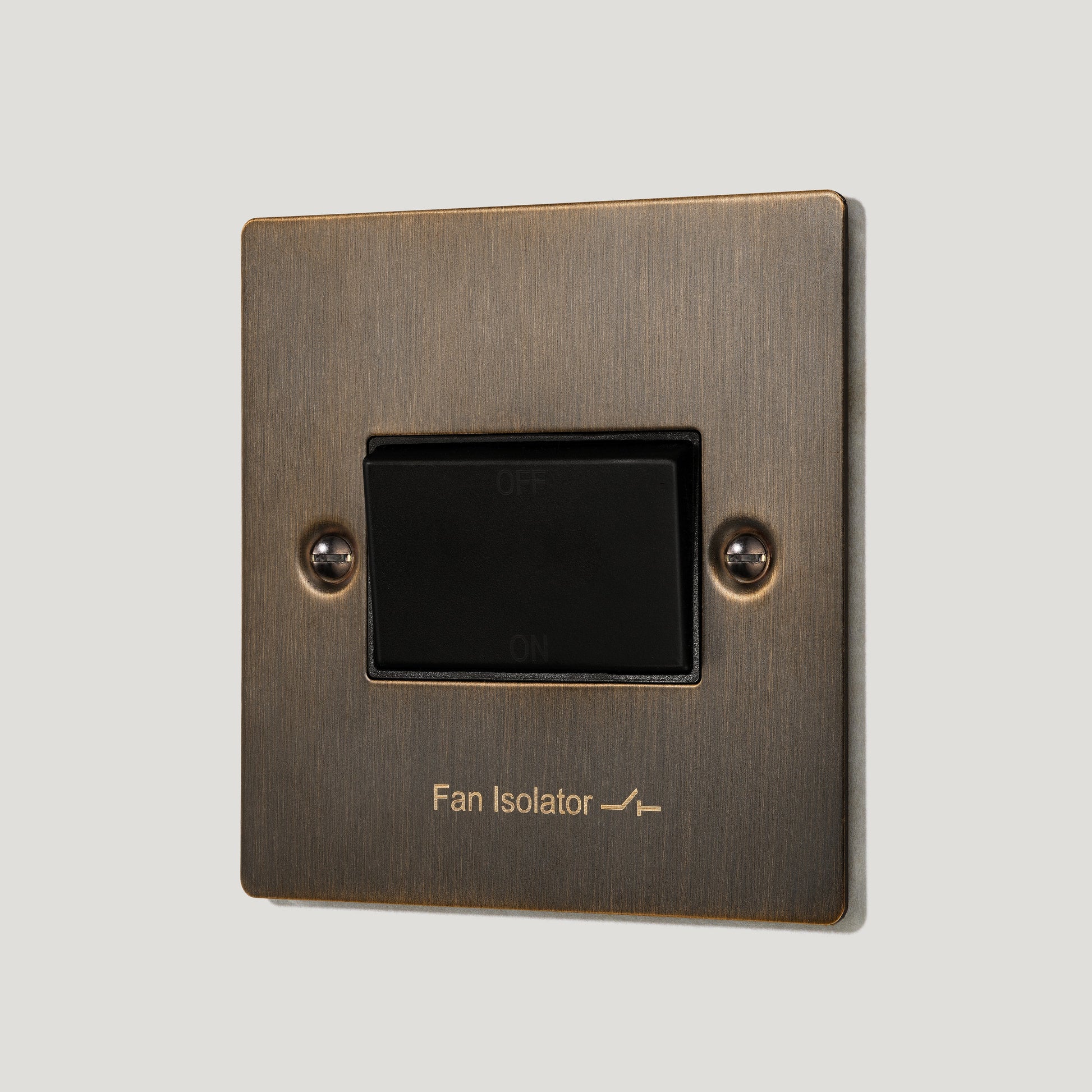Plank Hardware Electric SYLVIE 10A 3-Pole Fan Isolator Switch - Antique Brass