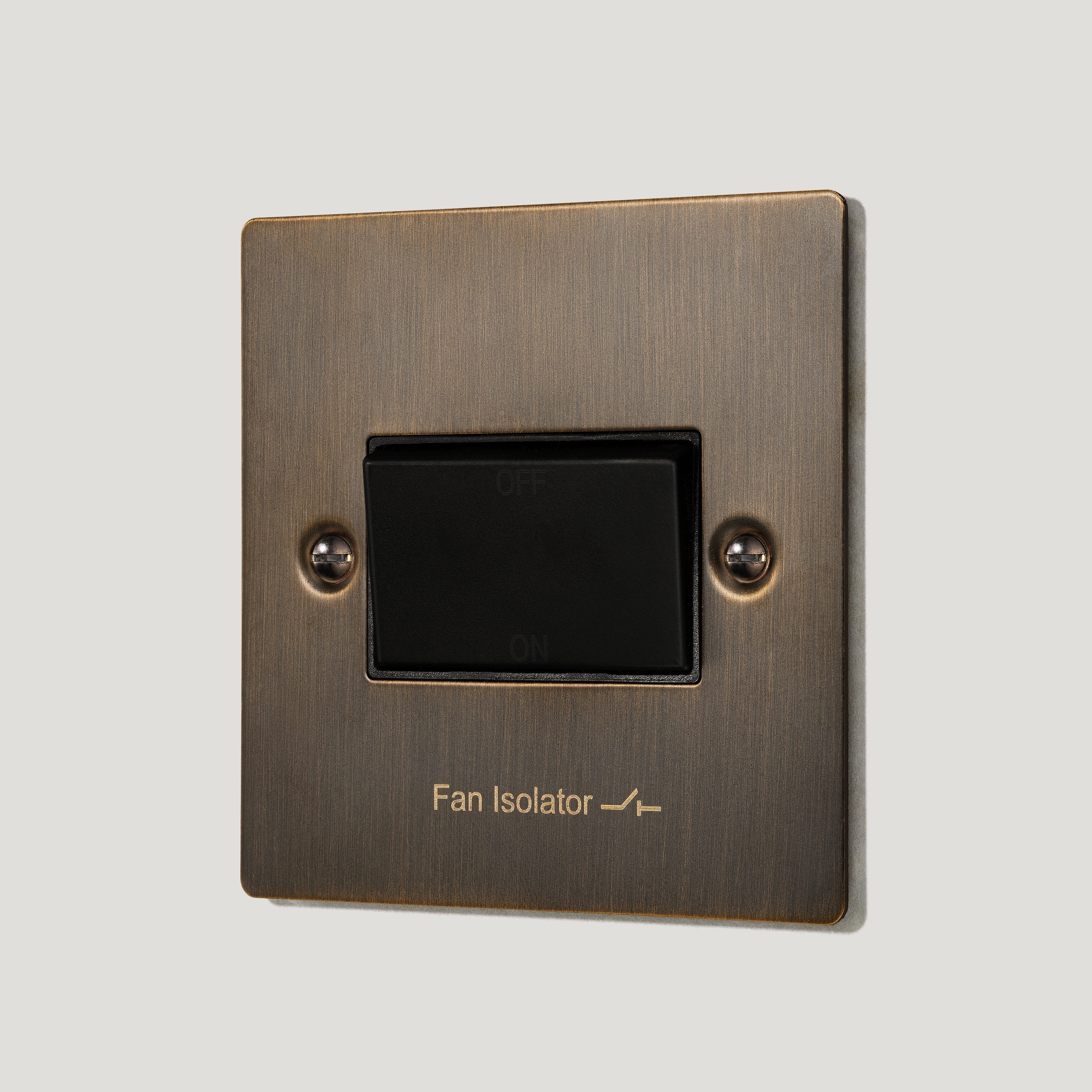 Plank Hardware Electric SYLVIE 10A 3-Pole Fan Isolator Switch - Antique Brass