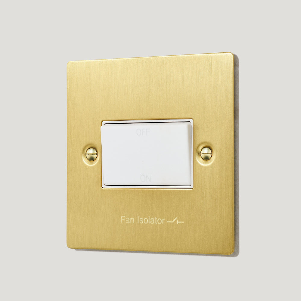 SYLVIE 10A 3-Pole Fan Isolator Switch - Brass