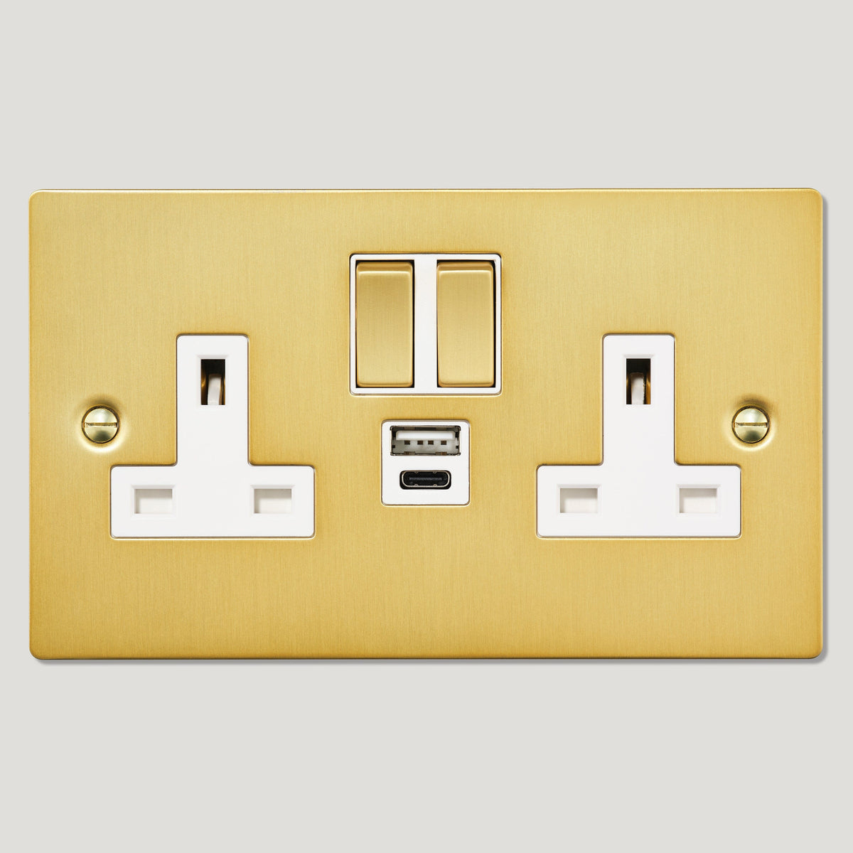 Brass Plug Socket & White Insert | USB A/C Super Fast Charge – Plank ...
