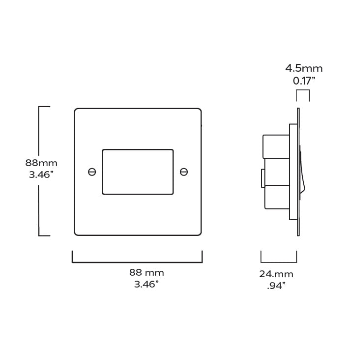 Plank Hardware Electric SYLVIE Fan Switch - Antique Brass