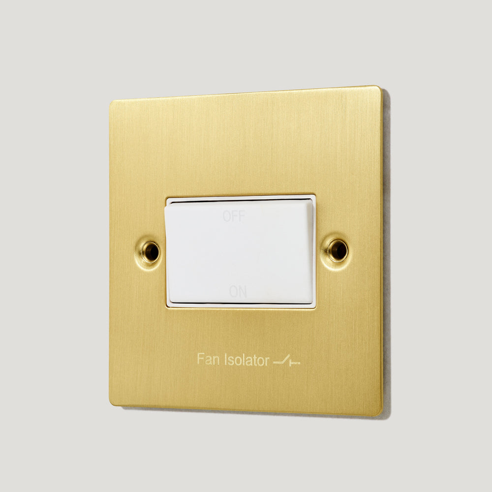 SYLVIE 10A 3-Pole Fan Isolator Switch - Brass