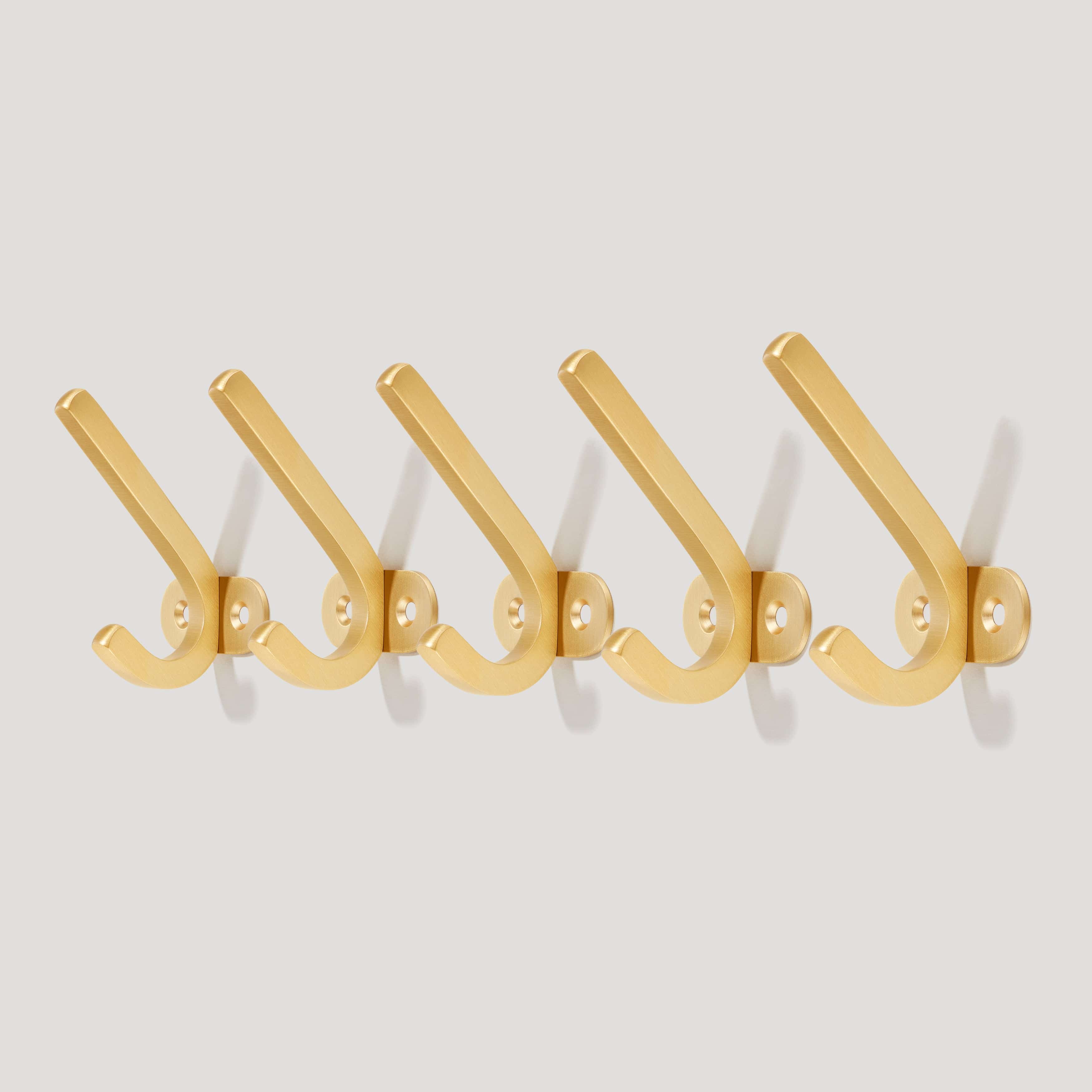 Plank Hardware Hooks Set of 5 Hooks SPRATT Winged Hook - Brass
