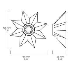 Plank Hardware Lighting ASTER Flush Mount Light - Unlacquered Brass
