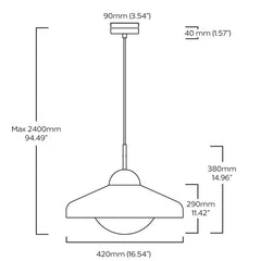 Plank Hardware Lighting FREYA Pendant Ceiling Light - Black