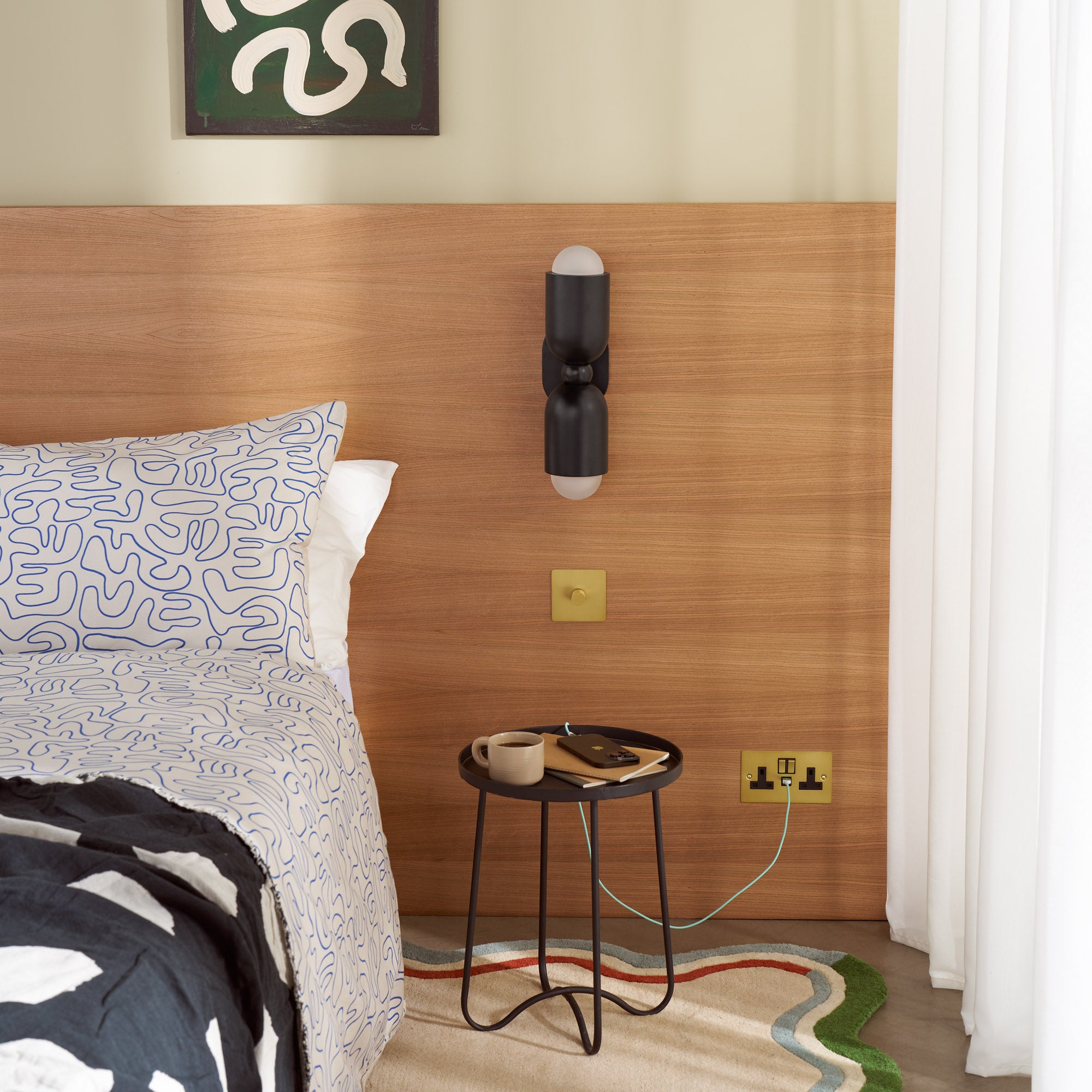 Plank Hardware Lighting JENSEN Double Wall Spotlight - Black