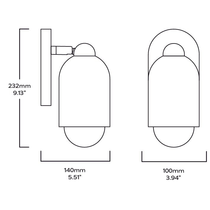 Plank Hardware Lighting JENSEN Singular Wall Spotlight - Brass