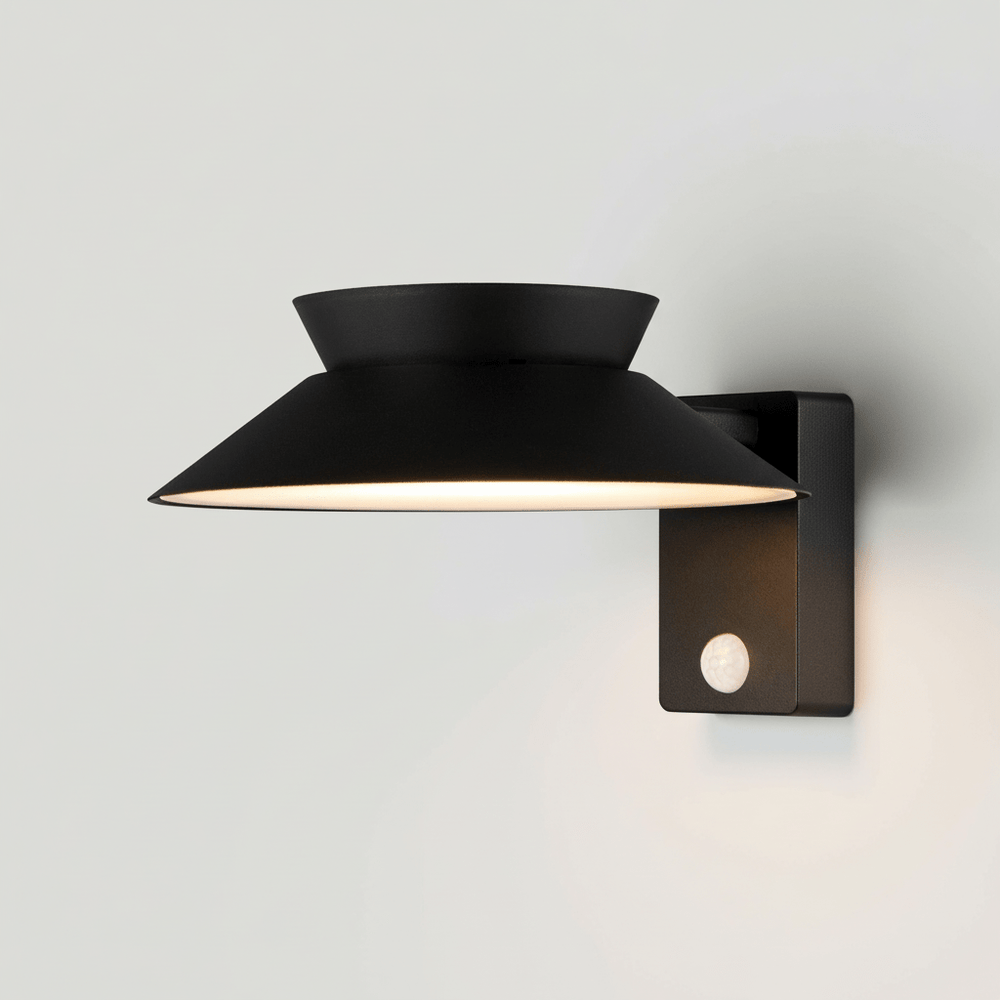 JUSTINA Outdoor Solar Wall Light - Black