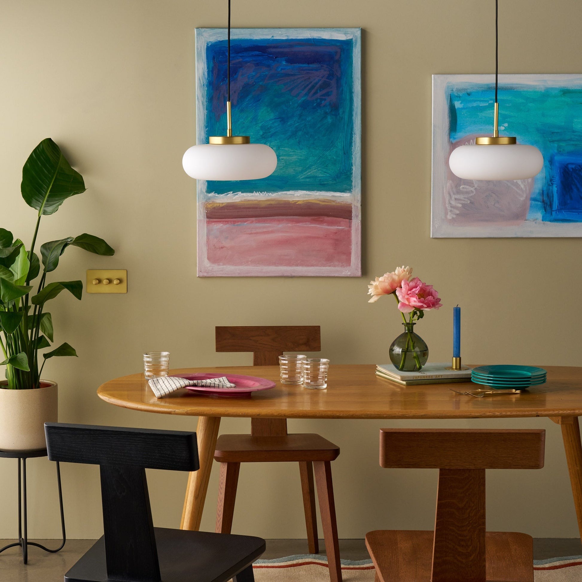 Plank Hardware Lighting MARIN Glass Pendant Light - Brass