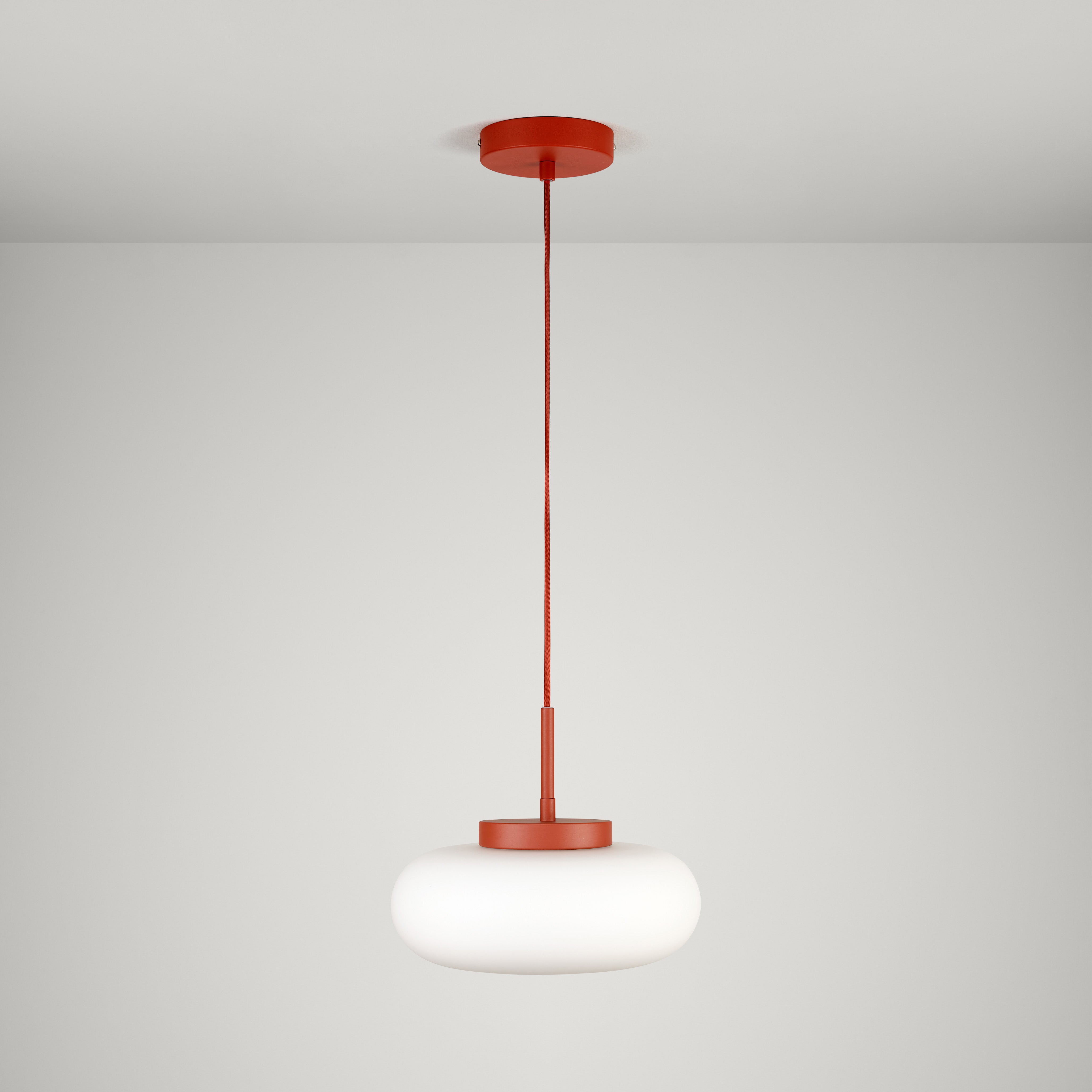 Plank Hardware Lighting MARIN Glass Pendant Light - Rust Red