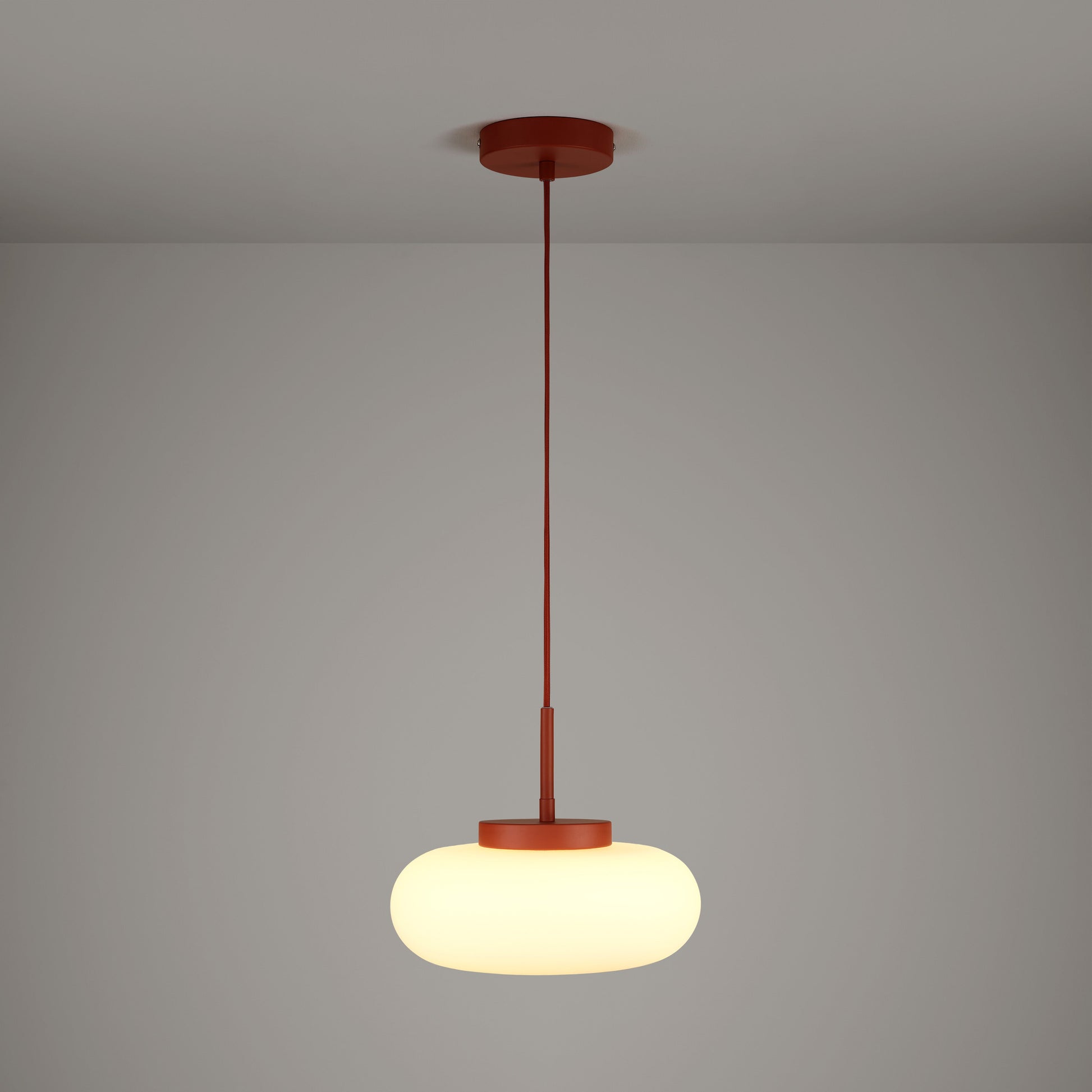 Plank Hardware Lighting MARIN Glass Pendant Light - Rust Red