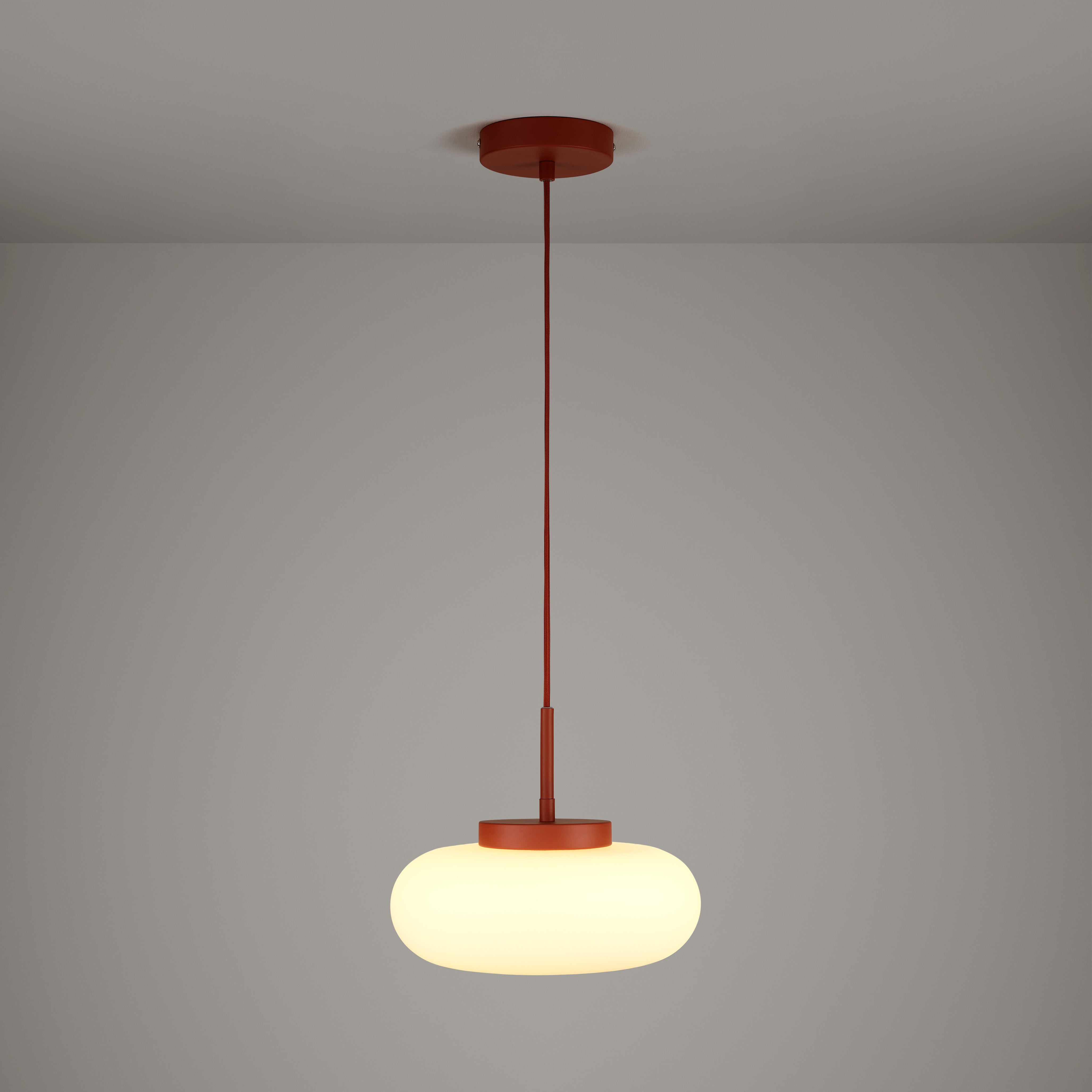 Plank Hardware Lighting MARIN Glass Pendant Light - Rust Red