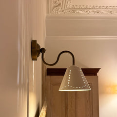 Plank Hardware Lighting STELLA Swivel Wall Light - Cream Enamel & Antique Brass
