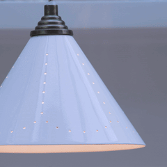 Plank Hardware Lighting VESPER Conical Pendant Light - Cream Enamel & Antique Brass