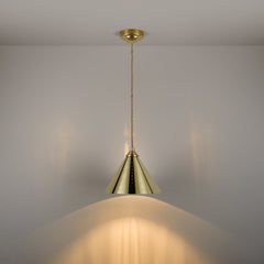 Plank Hardware Lighting VESPER Conical Pendant Light - Polished Brass
