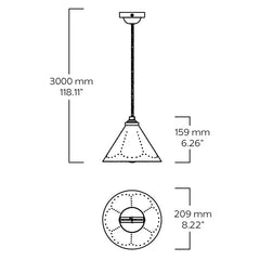 Plank Hardware Lighting VESPER Conical Pendant Light - Polished Brass