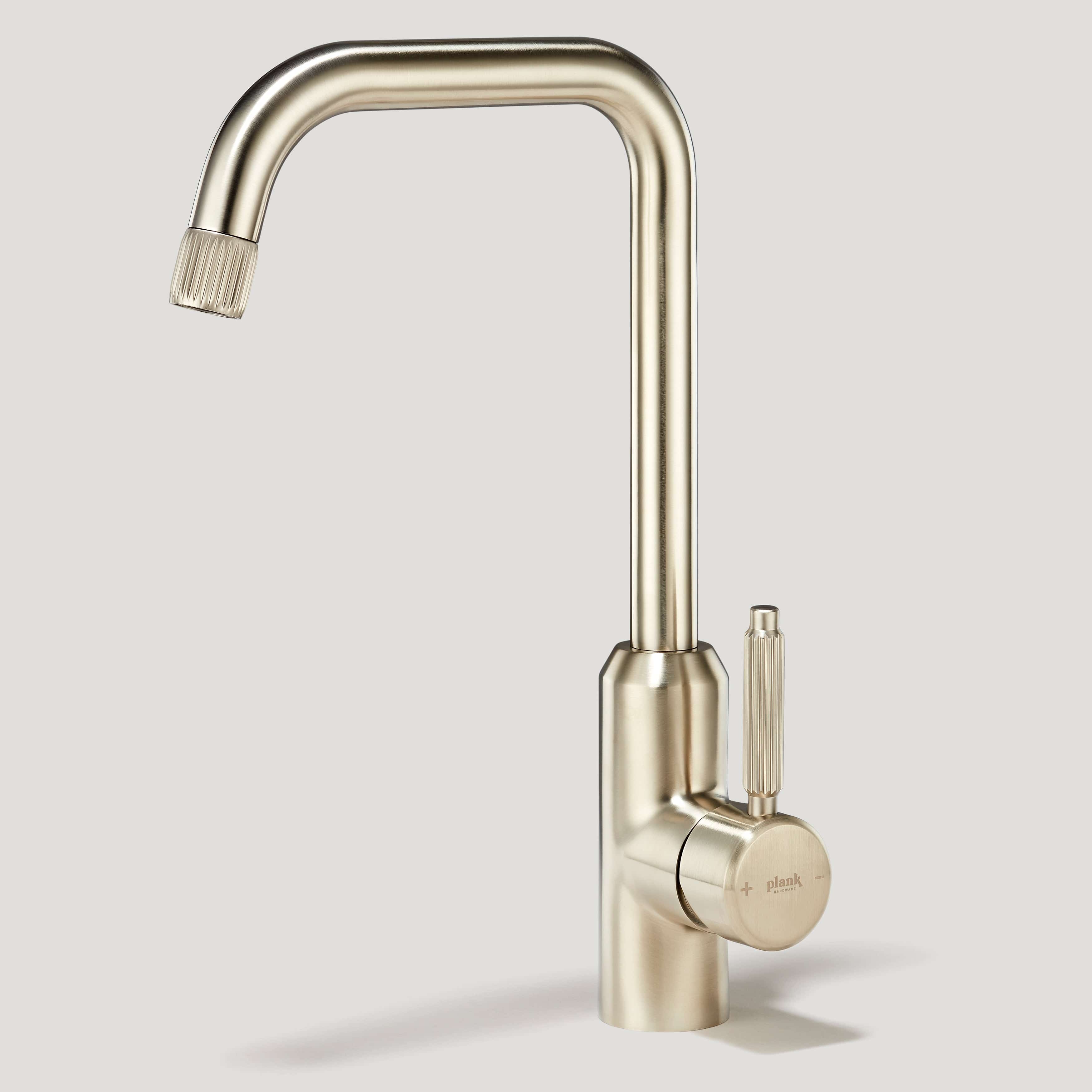 Plank Hardware Taps ARMSTRONG Grooved Kitchen Mixer Tap - Brushed Silver