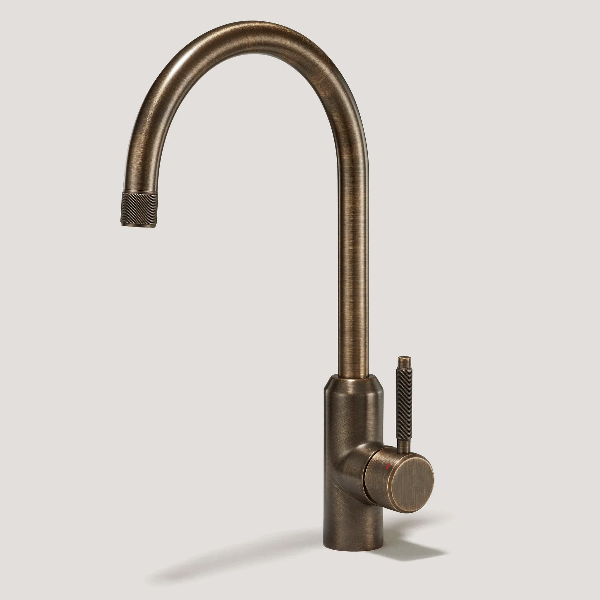 Plank Hardware Taps PORTMAN Swirled Kitchen Mixer Tap - Antique Brass