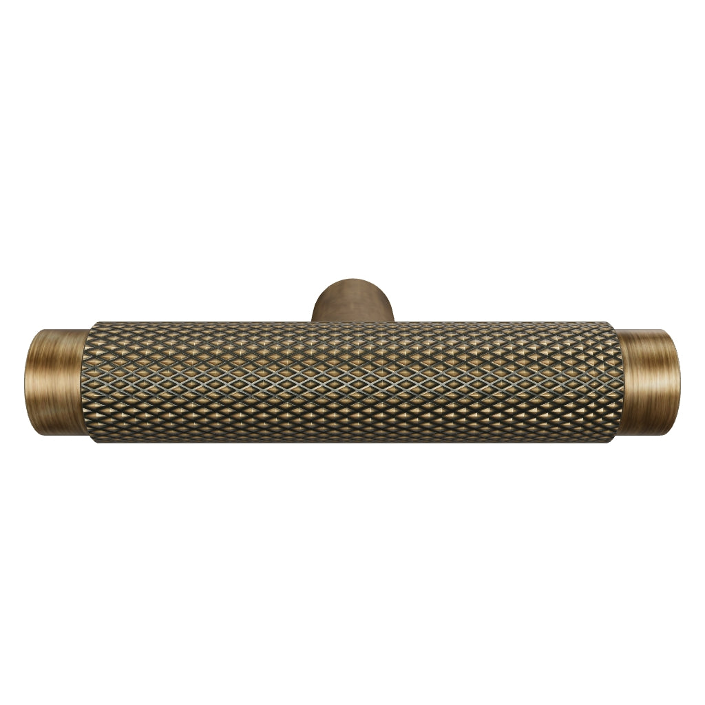 Plank Hardware PlankHardware KeplerKnurledSingleTHandle AntiqueBrass.glb