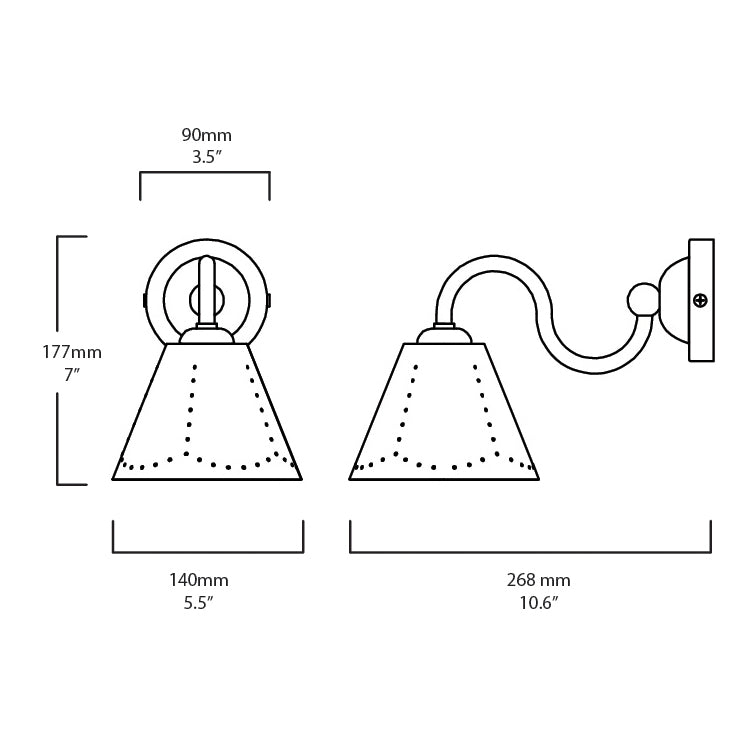 STELLA Swivel Wall Light - Cream Enamel & Antique Brass - Plank Hardware