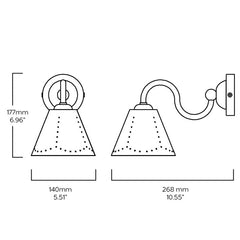 STELLA Swivel Wall Light - Cream Enamel & Antique Brass - Plank Hardware