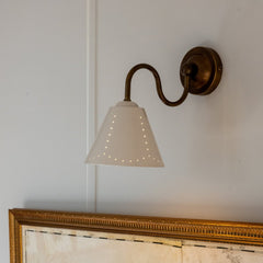 STELLA Swivel Wall Light - Cream Enamel & Antique Brass - Plank Hardware