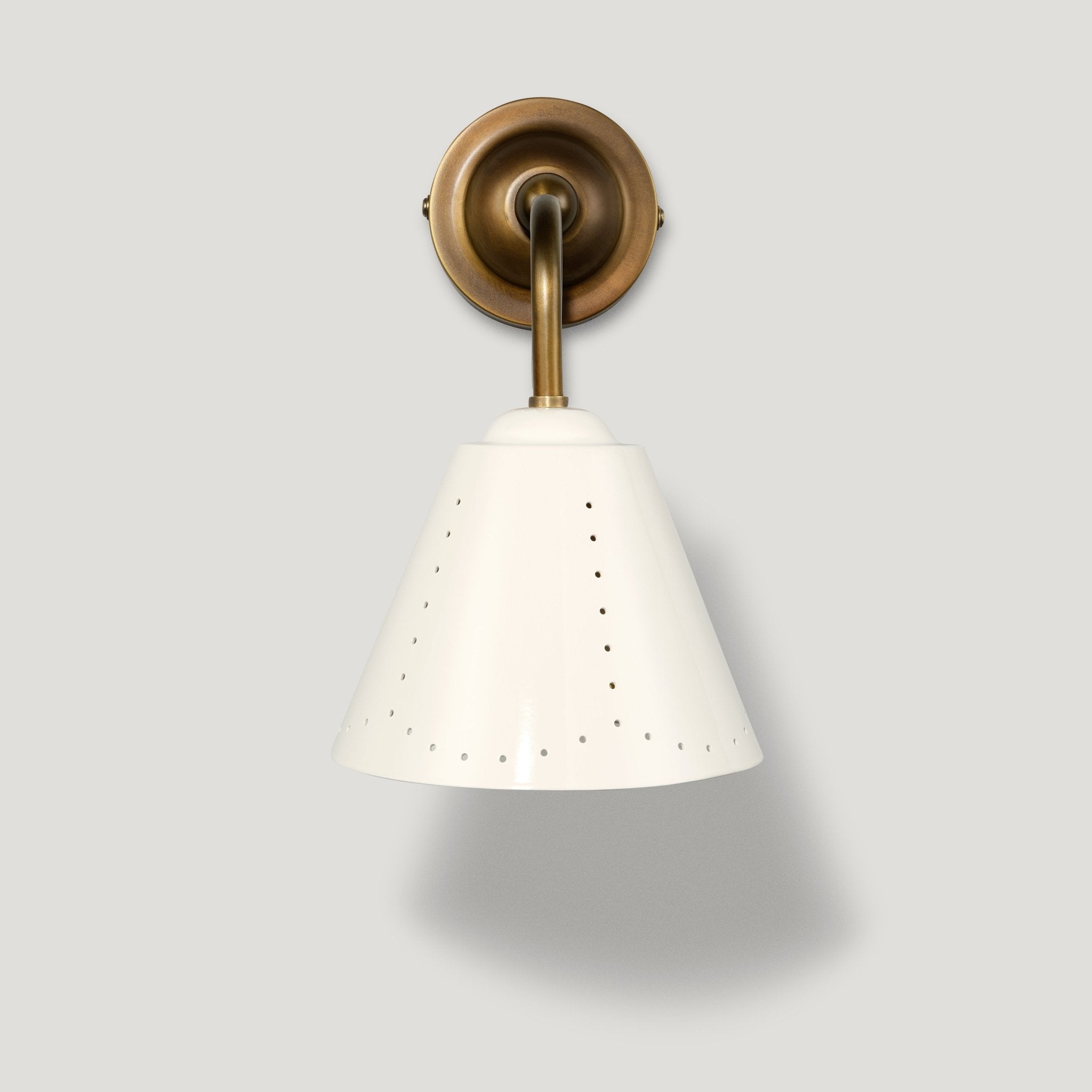 STELLA Swivel Wall Light - Cream Enamel & Antique Brass - Plank Hardware
