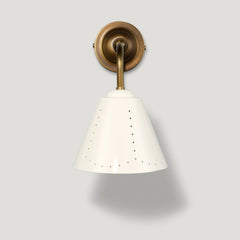 STELLA Swivel Wall Light - Cream Enamel & Antique Brass - Plank Hardware