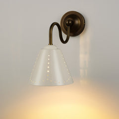 STELLA Swivel Wall Light - Cream Enamel & Antique Brass - Plank Hardware