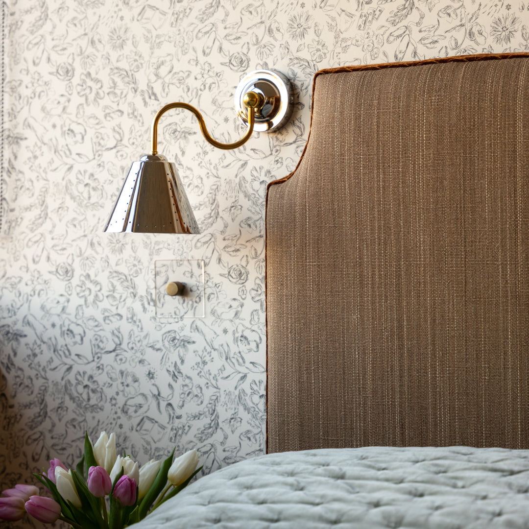 STELLA Swivel Wall Light - Polished Chrome & Brass - Plank Hardware