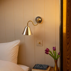 STELLA Swivel Wall Light - Polished Chrome & Brass - Plank Hardware