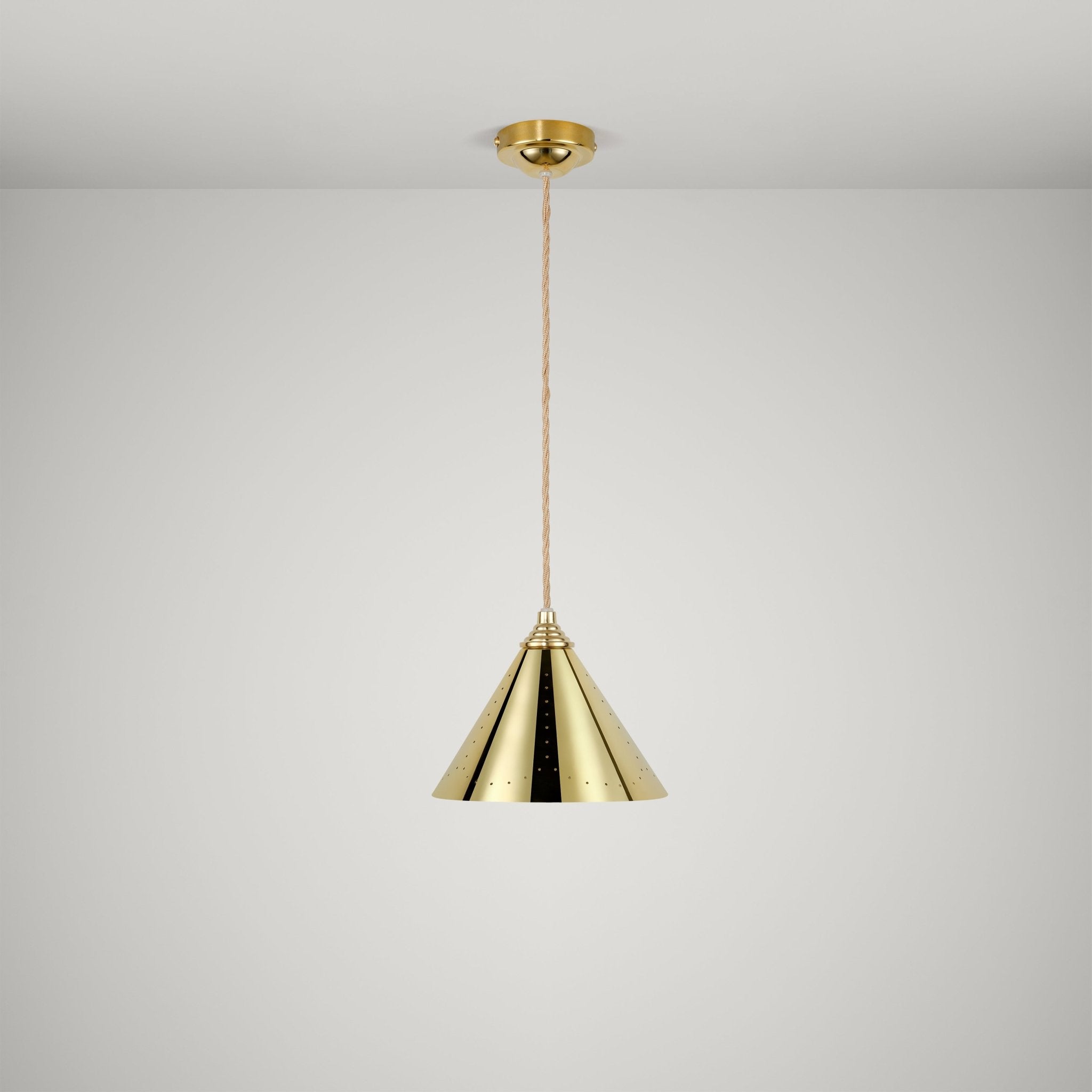 VESPER Conical Pendant Light - Polished Brass - Plank Hardware