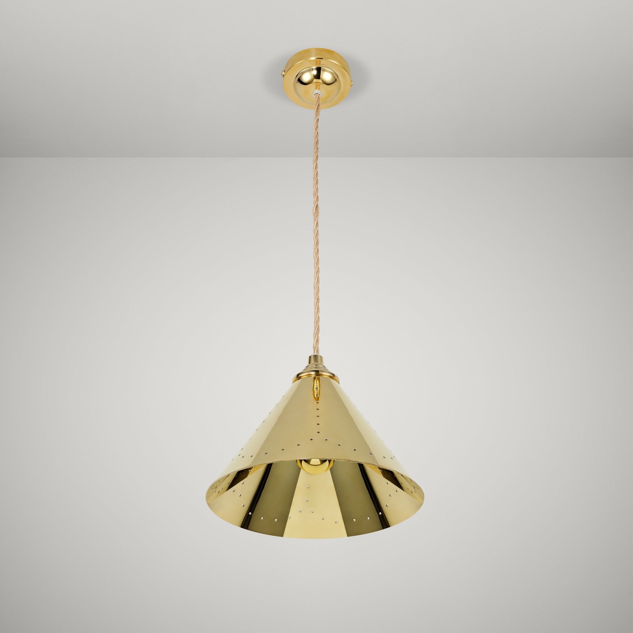 VESPER Conical Pendant Light - Polished Brass - Plank Hardware