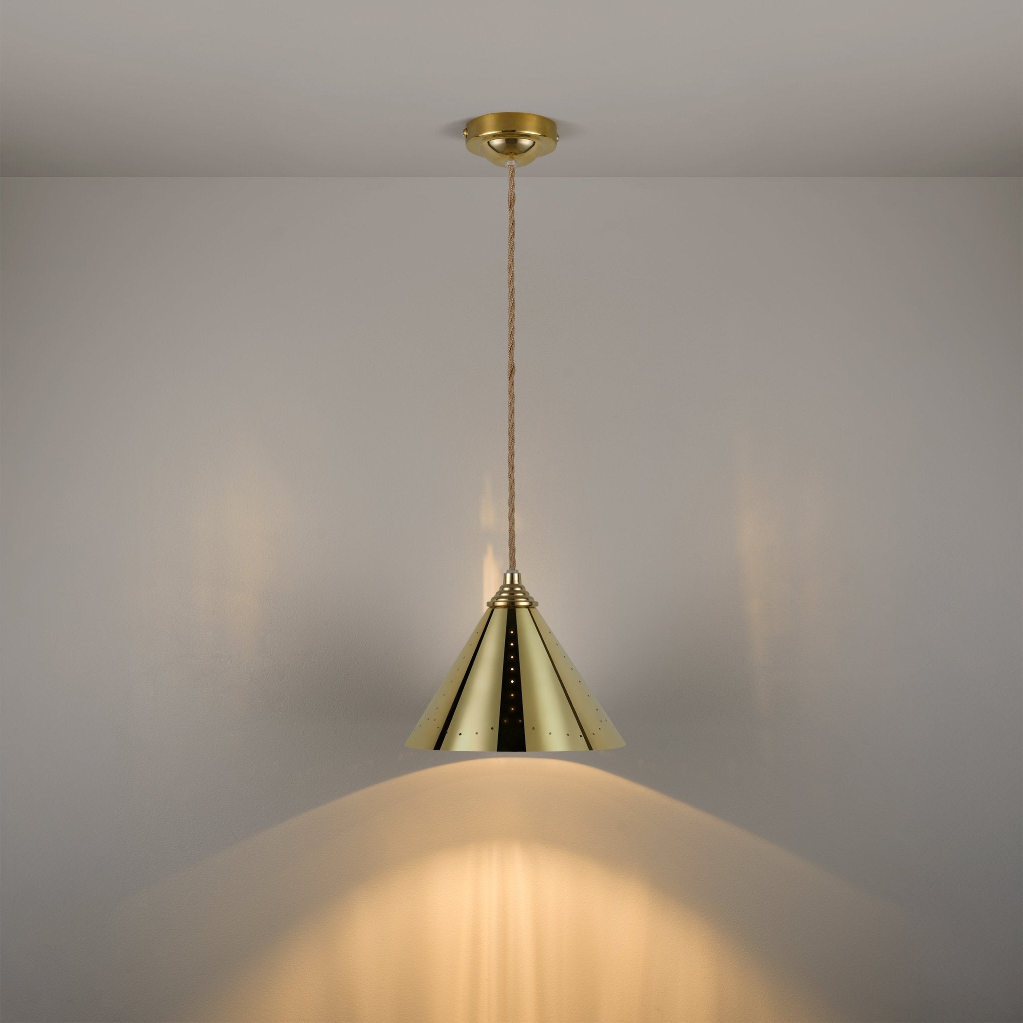 VESPER Conical Pendant Light - Polished Brass - Plank Hardware