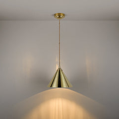 VESPER Conical Pendant Light - Polished Brass - Plank Hardware