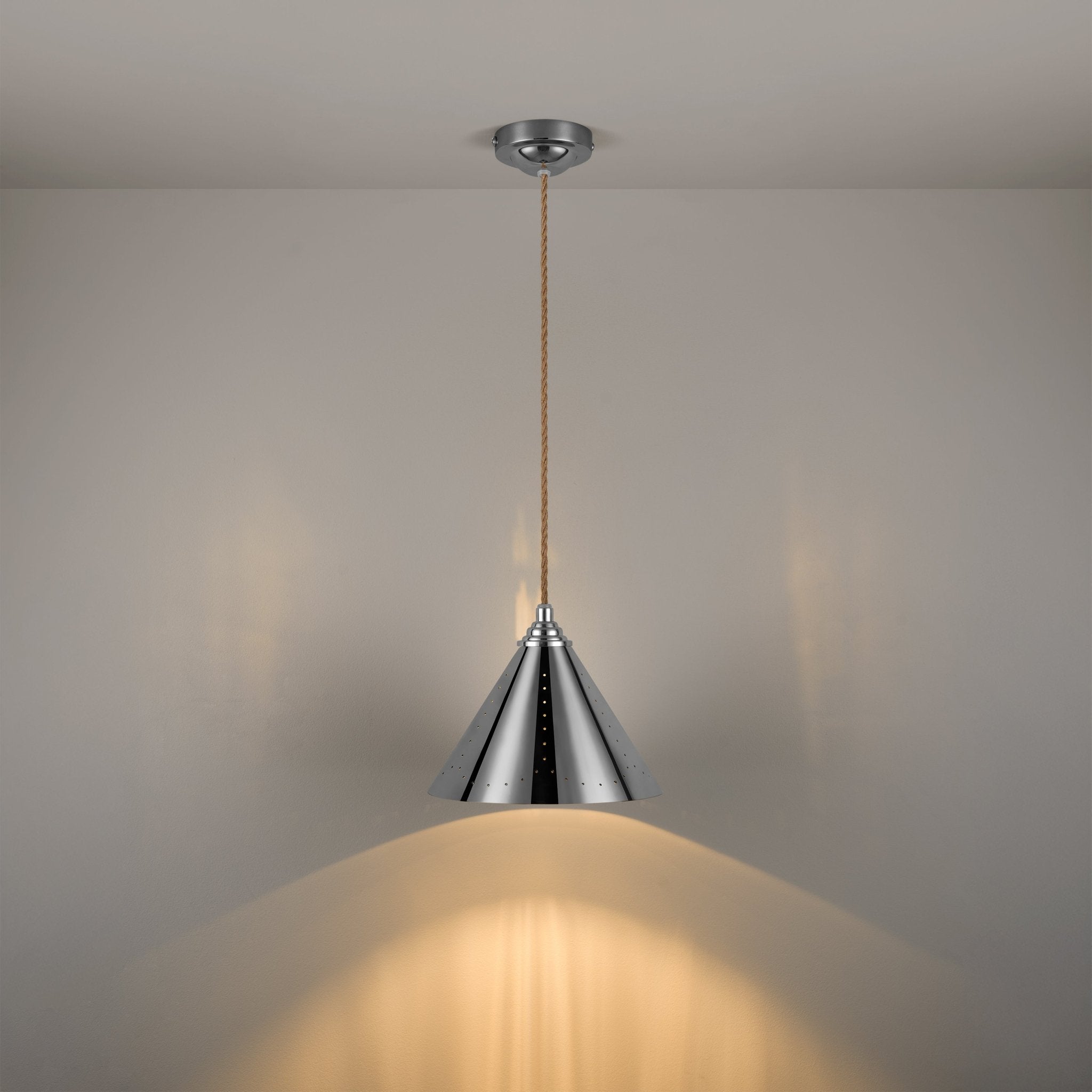 VESPER Conical Pendant Light - Polished Chrome - Plank Hardware