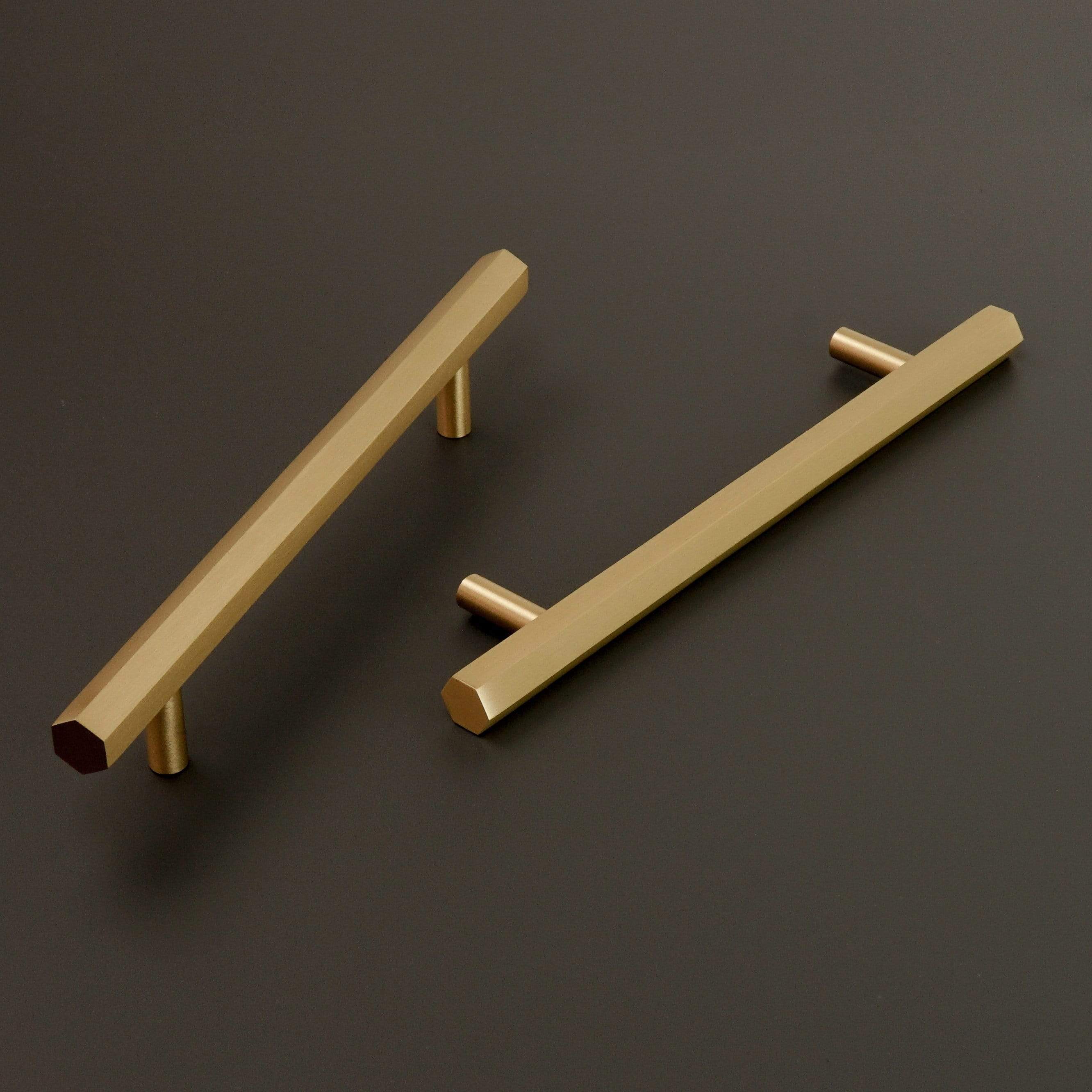 Plank Hardware Handles & Knobs 185mm (128mm screw w) HUXLEY Hexagonal Handle - Solid Brass