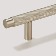Plank Hardware Handles & Knobs 340mm (256mm screw w) KEPLER Heavyweight Knurled Handle - Satin Nickel